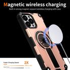 For iPhone 13 Pro Max Shockproof Kickstand Metallic Shaft MagSafe Phone Case(Rose Gold) - 3
