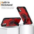 For iPhone 11 Shockproof Kickstand Metallic Shaft MagSafe Phone Case(Red) - 2