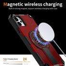 For iPhone 11 Shockproof Kickstand Metallic Shaft MagSafe Phone Case(Red) - 3