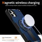For iPhone 11 Shockproof Kickstand Metallic Shaft MagSafe Phone Case(Blue) - 3