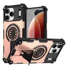 For iPhone 17 Pro Max Shockproof Kickstand Metallic Shaft MagSafe Phone Case(Rose Gold) - 1