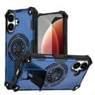 For iPhone 17 Shockproof Kickstand Metallic Shaft MagSafe Phone Case(Blue) - 1