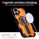 For iPhone 17 Shockproof Kickstand Metallic Shaft MagSafe Phone Case(Orange) - 3