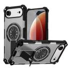 For iPhone Air Shockproof Kickstand Metallic Shaft MagSafe Phone Case(Silver) - 1