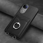 For vivo V50 / V50e R20 Ring Card Holder Phone Case(Black) - 2