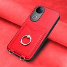 For vivo V50 / V50e R20 Ring Card Holder Phone Case(Red) - 2