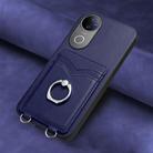 For vivo V50 / V50e R20 Ring Card Holder Phone Case(Blue) - 2