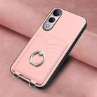 For vivo V50 Lite 4G R20 Ring Card Holder Phone Case(Pink) - 2