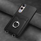 For vivo V50 Lite 4G R20 Ring Card Holder Phone Case(Black) - 2