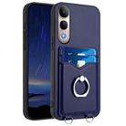 For vivo V50 Lite 4G R20 Ring Card Holder Phone Case(Blue) - 1