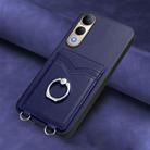 For vivo V50 Lite 4G R20 Ring Card Holder Phone Case(Blue) - 2