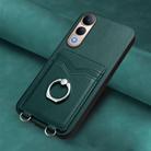 For vivo V50 Lite 4G R20 Ring Card Holder Phone Case(Green) - 2