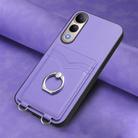 For vivo V50 Lite 4G R20 Ring Card Holder Phone Case(Purple) - 2