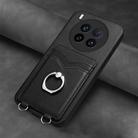 For vivo X200 Ultra R20 Ring Card Holder Phone Case(Black) - 2