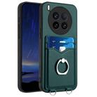 For vivo X200 Ultra R20 Ring Card Holder Phone Case(Green) - 1