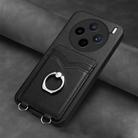 For vivo X200s R20 Ring Card Holder Phone Case(Black) - 2