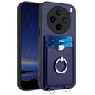 For vivo X200s R20 Ring Card Holder Phone Case(Blue) - 1
