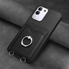 For vivo Y29 4G / T4x / Y300t R20 Ring Card Holder Phone Case(Black) - 2