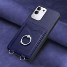For vivo Y29 4G / T4x / Y300t R20 Ring Card Holder Phone Case(Blue) - 2