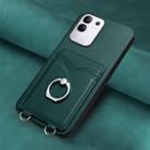 For vivo Y29 4G / T4x / Y300t R20 Ring Card Holder Phone Case(Green) - 2