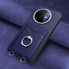 For vivo Y39 5G / Y300i R20 Ring Card Holder Phone Case(Blue) - 2