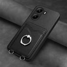 For Xiaomi Poco X7 Pro R20 Ring Card Holder Phone Case(Black) - 2