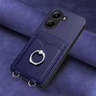 For Xiaomi Poco X7 Pro R20 Ring Card Holder Phone Case(Blue) - 2