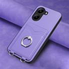 For Xiaomi Poco X7 Pro R20 Ring Card Holder Phone Case(Purple) - 2