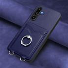 For Samsung Galaxy M16 5G / F16 5G R20 Ring Card Holder Phone Case(Blue) - 2