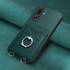 For Samsung Galaxy M56 5G R20 Ring Card Holder Phone Case(Green) - 2