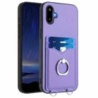 For Samsung Galaxy M06 5G / F06 5G R20 Ring Card Holder Phone Case(Purple) - 1