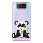 For Asus Zenfone 7 Pro ZS671KS Shockproof Painted Transparent TPU Protective Case(Bamboo Bear) - 1