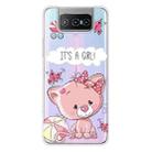 For Asus Zenfone 7 Pro ZS671KS Shockproof Painted Transparent TPU Protective Case(Cute Cat) - 1