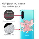 For OnePlus Nord Shockproof Painted Transparent TPU Protective Case(Little Pink Elephant) - 3