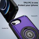 For iPhone 16e TPU Hybrid PC Magnetic Holder Phone Case(Dark Purple) - 3