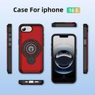 For iPhone 16e TPU Hybrid PC Magnetic Holder Phone Case(Red) - 2
