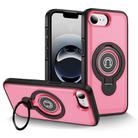 For iPhone 16e TPU Hybrid PC Magnetic Holder Phone Case(Pink) - 1
