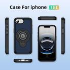 For iPhone 16e TPU Hybrid PC Magnetic Holder Phone Case(Dark Blue) - 2