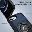 For iPhone 16e TPU Hybrid PC Magnetic Holder Phone Case(Dark Blue) - 3