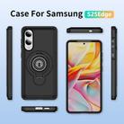 For Samsung Galaxy S25 Edge 5G TPU Hybrid PC Magnetic Holder Phone Case(Black) - 2