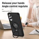 For Samsung Galaxy S25 Edge 5G TPU Hybrid PC Magnetic Holder Phone Case(Black) - 3