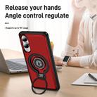 For Samsung Galaxy S25 Edge 5G TPU Hybrid PC Magnetic Holder Phone Case(Red) - 3