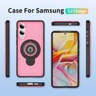 For Samsung Galaxy S25 Edge 5G TPU Hybrid PC Magnetic Holder Phone Case(Pink) - 2