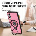 For Samsung Galaxy S25 Edge 5G TPU Hybrid PC Magnetic Holder Phone Case(Pink) - 3