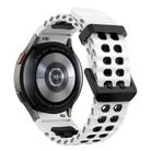 For Samsung Galaxy Watch 7 40 / 44mm Ocean Dual-Row Hole Two Color Silicone Watch Band(White Black) - 2