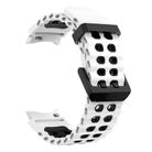 For Samsung Galaxy Watch 7 40 / 44mm Ocean Dual-Row Hole Two Color Silicone Watch Band(White Black) - 3