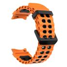 For Samsung Galaxy Watch 7 40 / 44mm Ocean Dual-Row Hole Two Color Silicone Watch Band(Orange Black) - 3