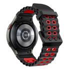 For Samsung Galaxy Watch 7 40 / 44mm Ocean Dual-Row Hole Two Color Silicone Watch Band(Black Red) - 2