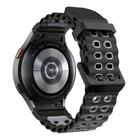 For Samsung Galaxy Watch 7 40 / 44mm Ocean Dual-Row Hole Two Color Silicone Watch Band(Black Grey) - 2