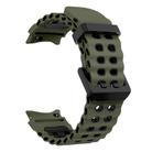 For Samsung Galaxy Watch 7 40 / 44mm Ocean Dual-Row Hole Two Color Silicone Watch Band(Army Green Black) - 3